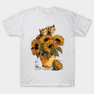 Starry Night Inspired Cat Gifts Funny Cat T-Shirt